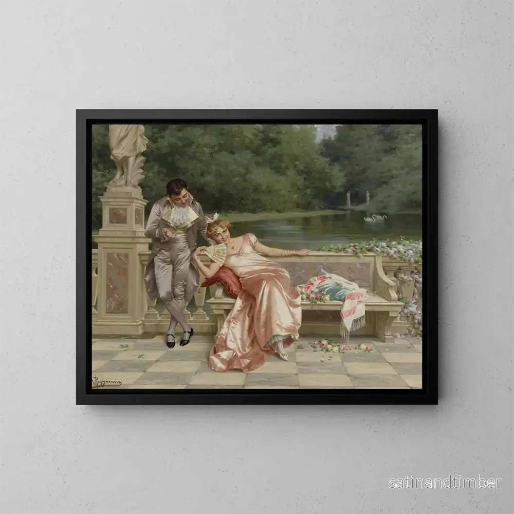 Reproduktion av målningen La flirtation - Vittorio Reggianini