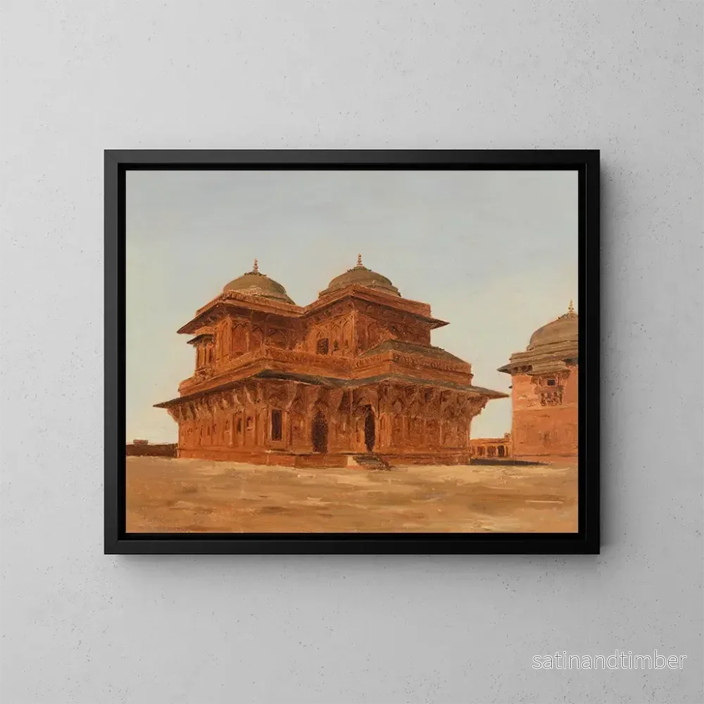 Reproduktion av målningen av Palais de Birbal à Fatehpur Sikri, Indien - Lockwood de Forest