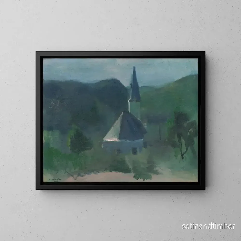 Reproduktion av målningen av kyrka nära Jasov - Rudolf Kremlička