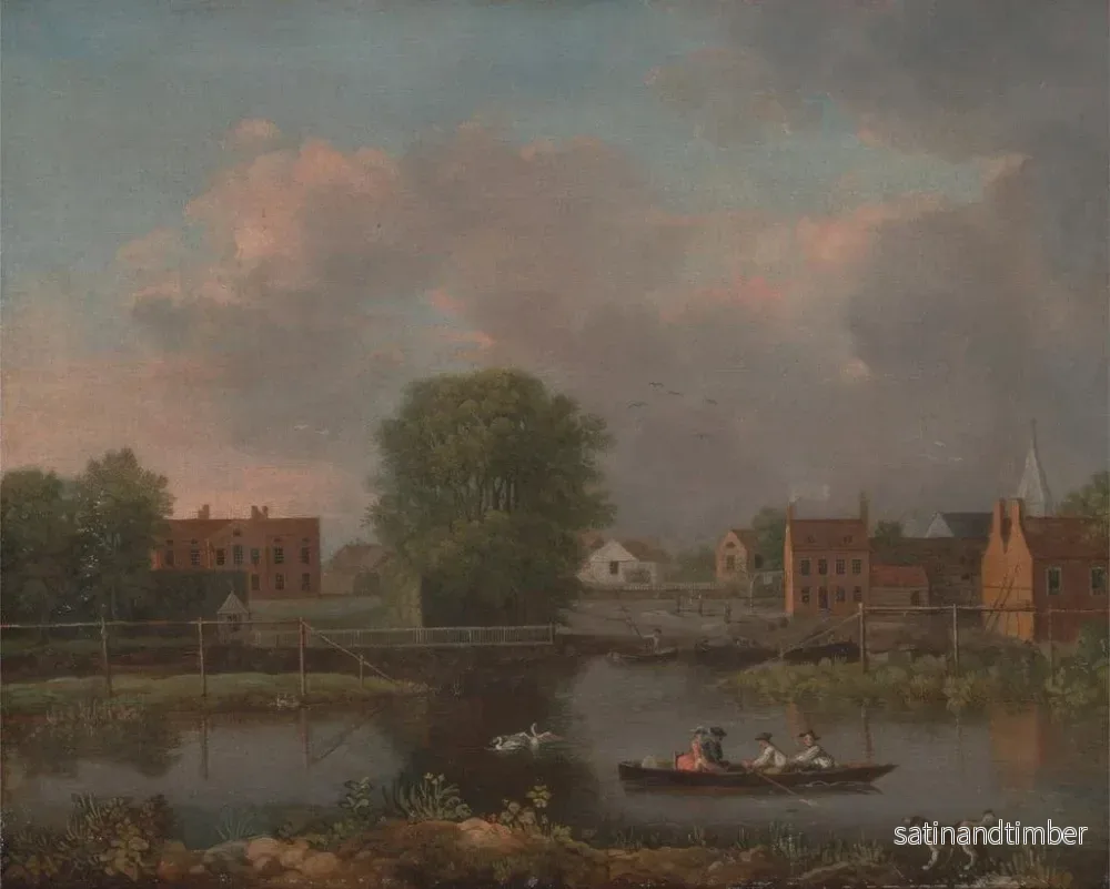 Reproduktion av målningen av ett flodlandskap, kanske en vy från den västra änden av Rochester-bron - John Inigo Richards - Bild 2