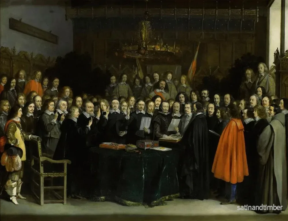 Reproduktion av målningen La Ratifikation du Traité de Münster - Gerard ter Borch - Bild 2
