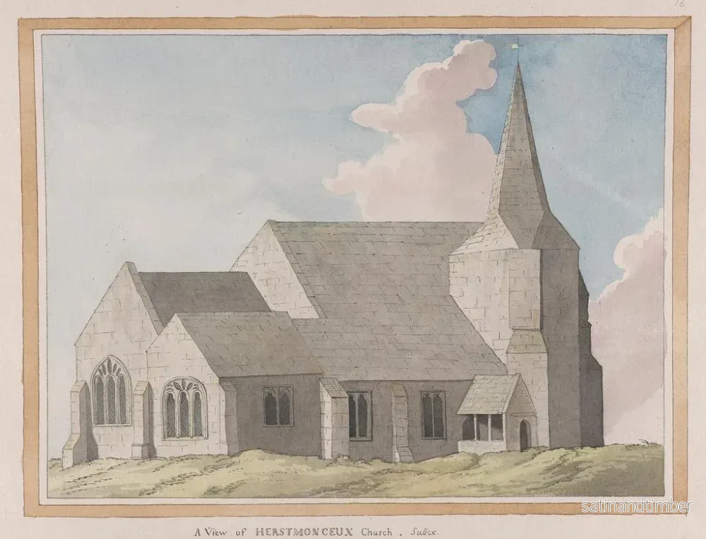 Reproduktion av målningen Vue du château de Herstmonceux, Sussex de l'Est - James Lambert de Lewes - Bild 2