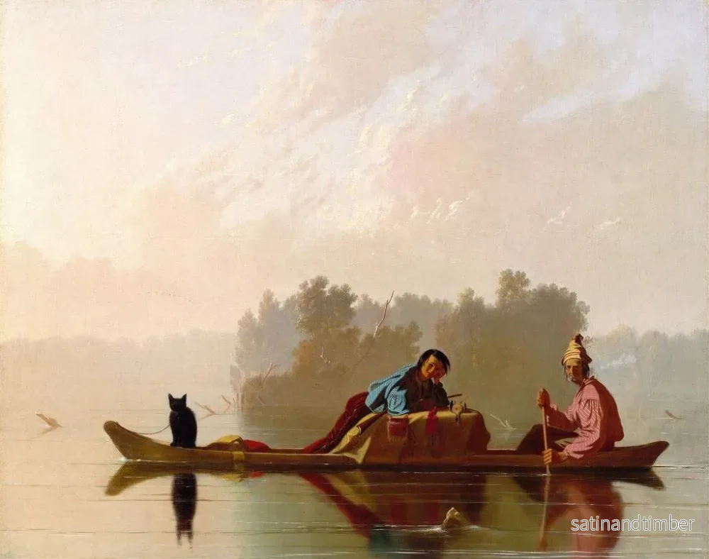 Reproduktion av målningen av handelsmän som färdas längs Missouri - George Caleb Bingham - Bild 2