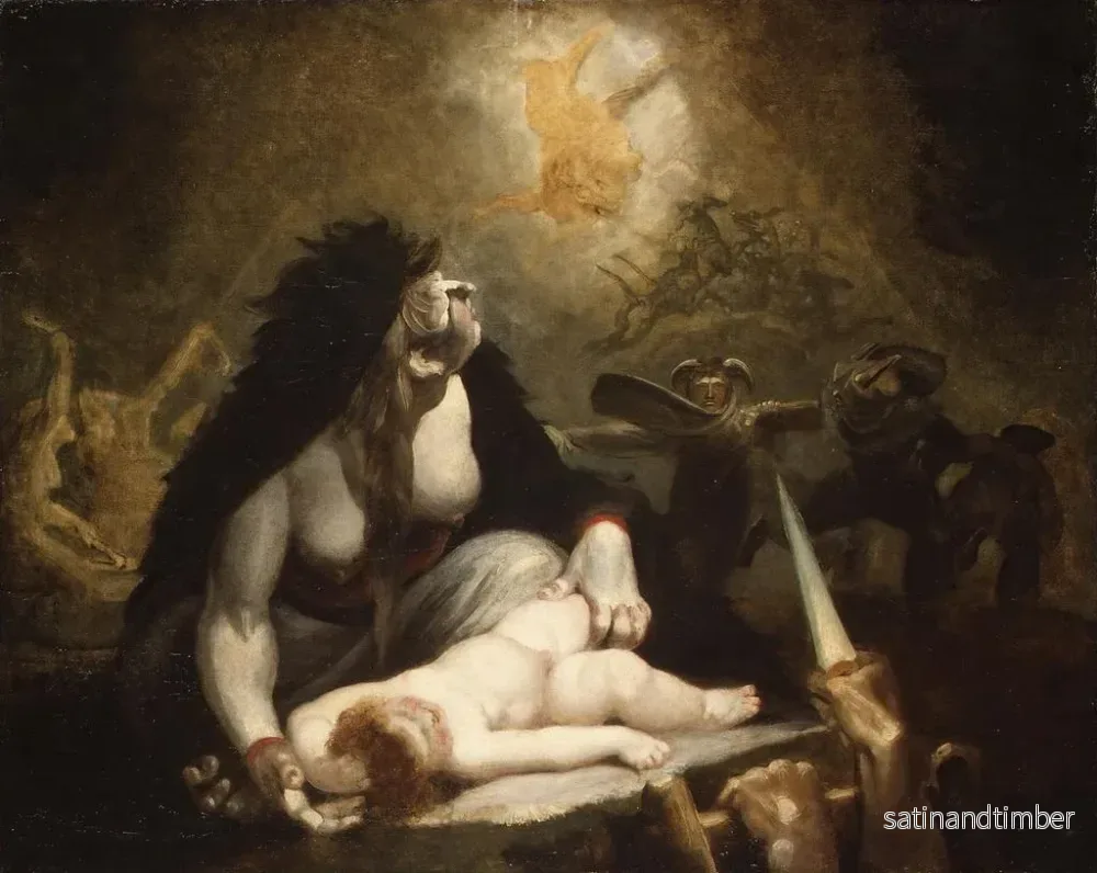 Reproduktion av målningen La Sorcière de la Nuit som besöker häxorna i Lappland - Henry Fuseli - Bild 2