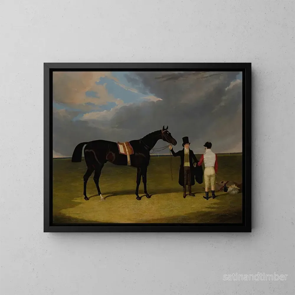 Reproduktion av målningen Le sellier med jockey och tränare i Doncaster – John Frederick Herring den äldre Reproduktion av målningen Le sellier med jockey och tränare i Doncaster – John Frederick Herring den äldre