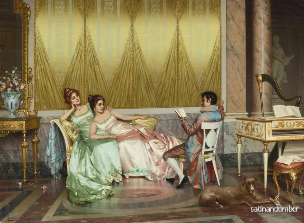 Reproduktion av målningen La lecture de poésie - Vittorio Reggianini - Bild 2