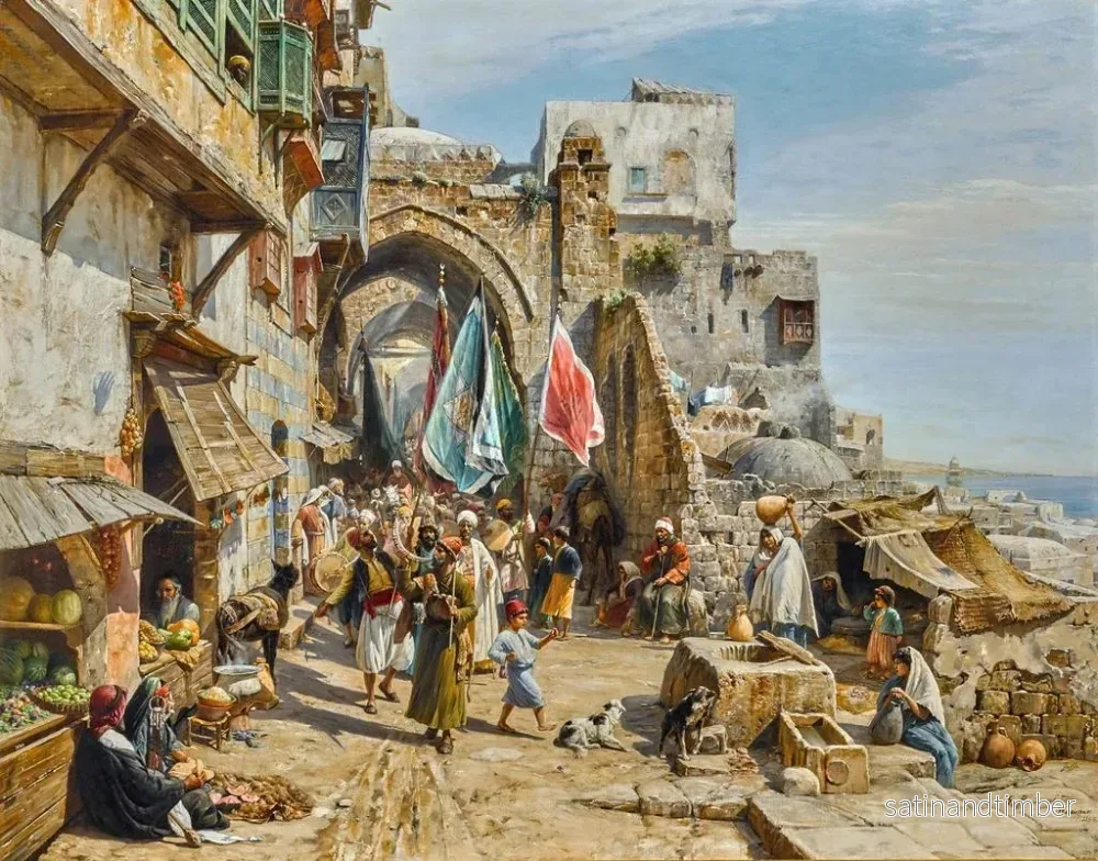 Reproduktion av målningen Procession à Jaffa - Gustav Bauernfeind - Bild 2