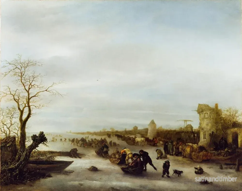 Reproduktion av målningen En vinterscen - Isaac van Ostade - Bild 2