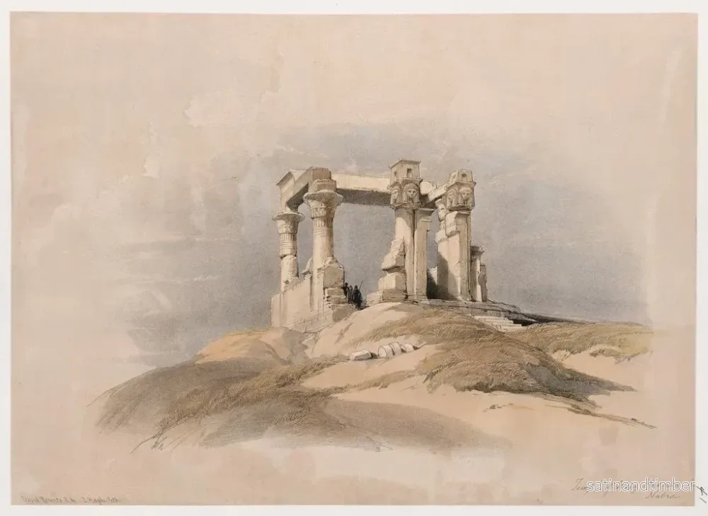 Reproduktion av målningen Temple de Wady Kardassy Qirts en Nubie - David Roberts - Bild 2