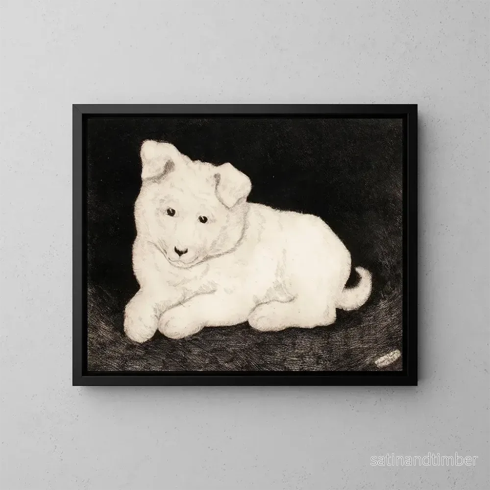 Reproduktion av målningen Chiot blanc Sneggie - Hjalmar Hagelstam