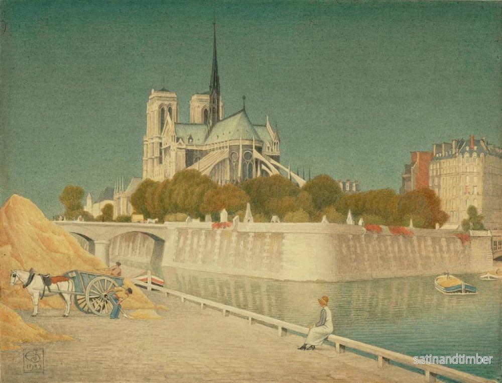 Reproduktion av målningen Notre-Dame och Seine - Joseph Edward Southall - Bild 2