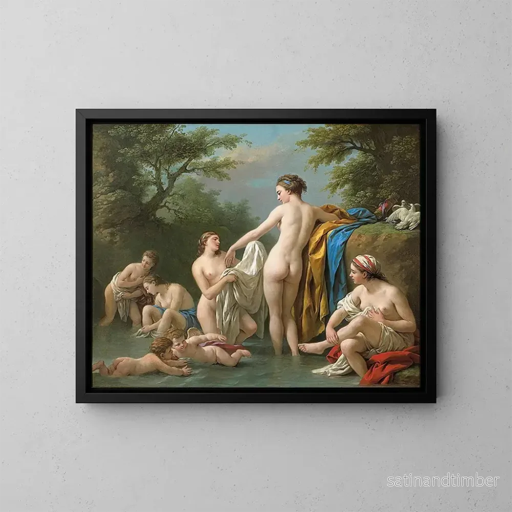 Reproduktion av målningen Venus och nymferna badar - Louis-Jean-François Lagrenée