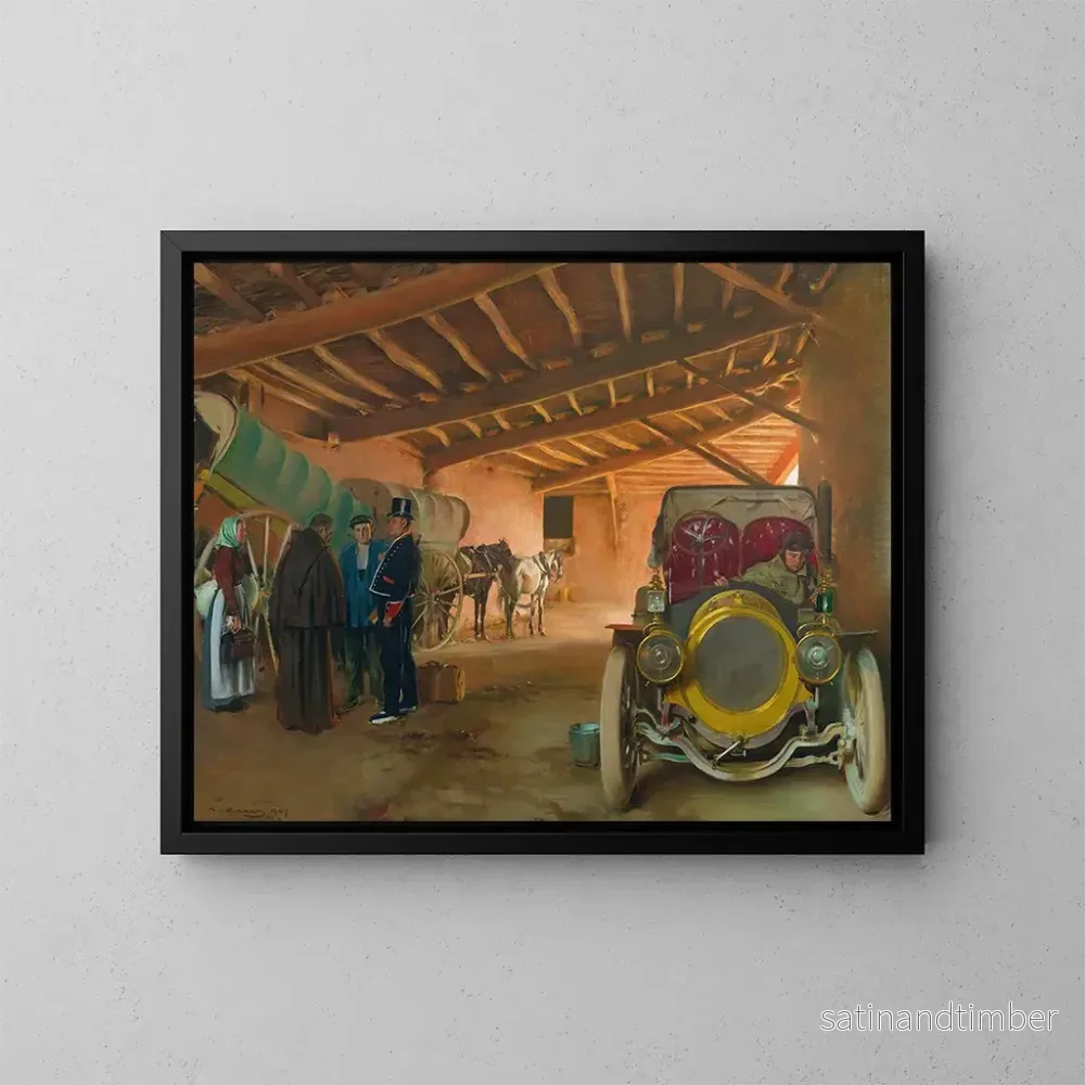 Reproduktion av målningen Le garage à voitures - Ramon Casas