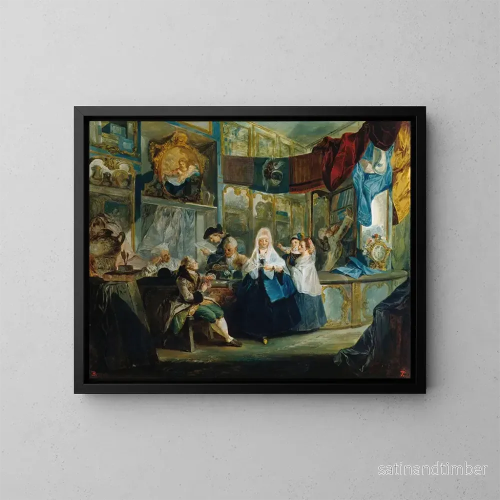Reproduktion av målningen La boutique de l'antiquaire Geniani - Luis Paret y Alcázar