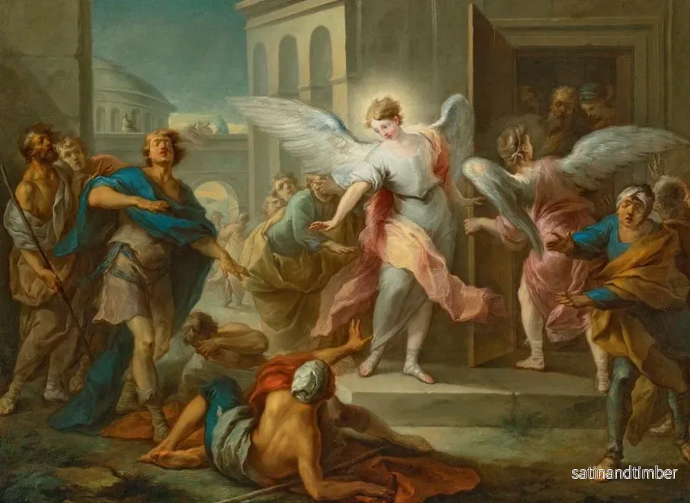 Reproduktion av målningen L'aveuglement des habitants de Sodome - Charles André van Loo - Bild 2