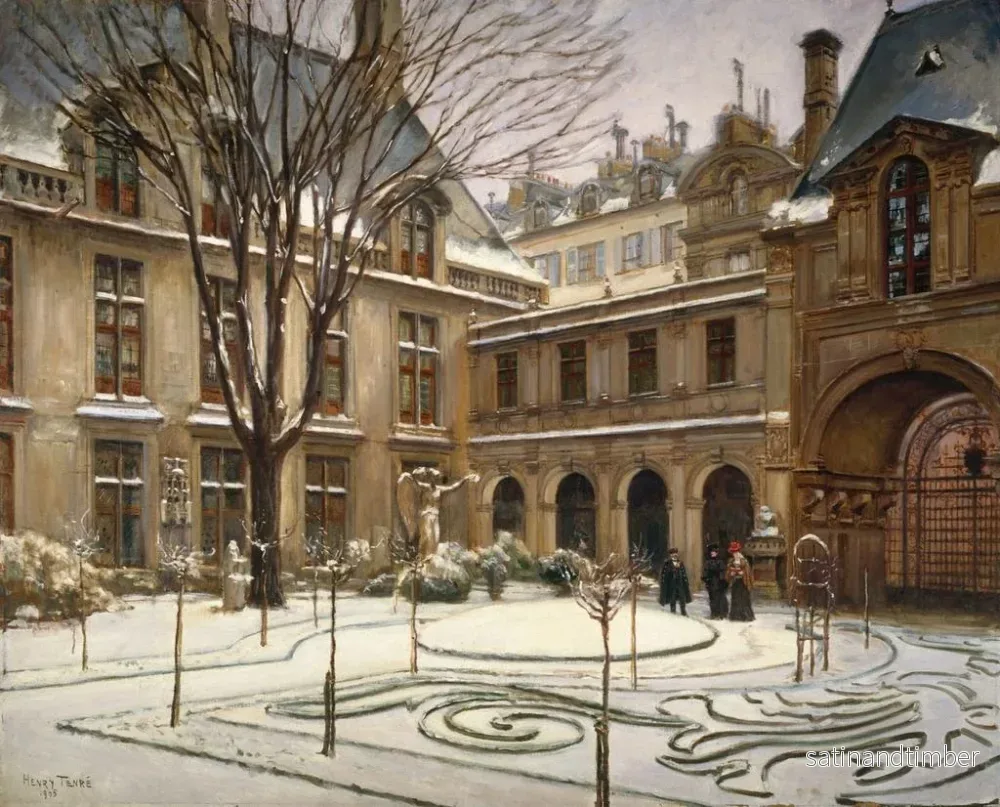 Reproduktion av målningen Le jardin du musée Carnavalet, effet de neige - Henry Tenr - Bild 2