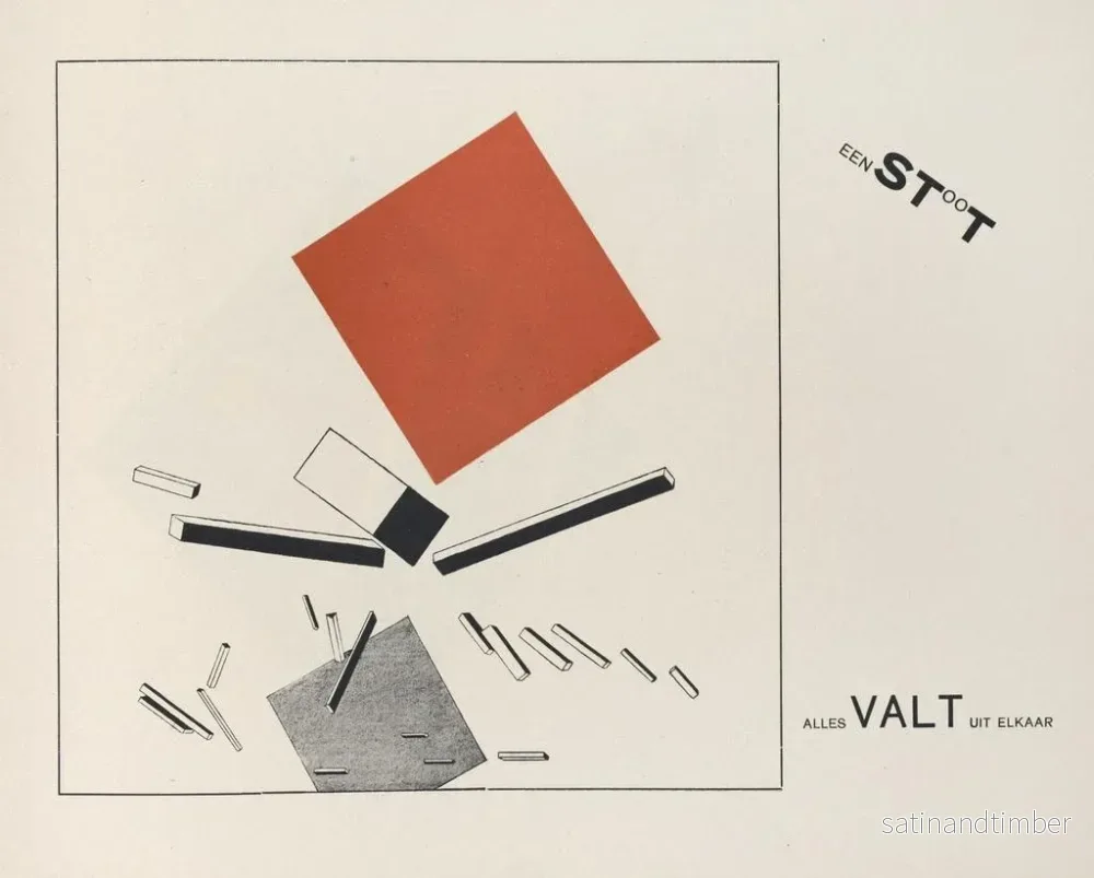 Reproduktion av målningen Att bli suprematist av två färger i sex konstruktioner Pl 9 - El Lissitzky - Bild 2