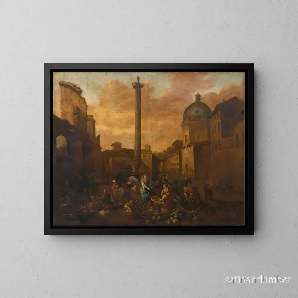 Reproduktion av målningen Vue d’Amsterdam d’un marché romain – Hendrick Mommers Reproduktion av målningen Vue d’Amsterdam d’un marché romain – Hendrick Mommers