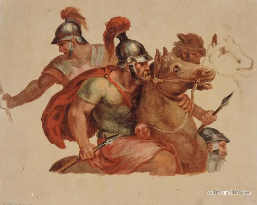 Reproduktion av målningen av antika ryttarestudier efter Charles Le Brun - Paul-Jacques-Aimé Baudry - Bild 2