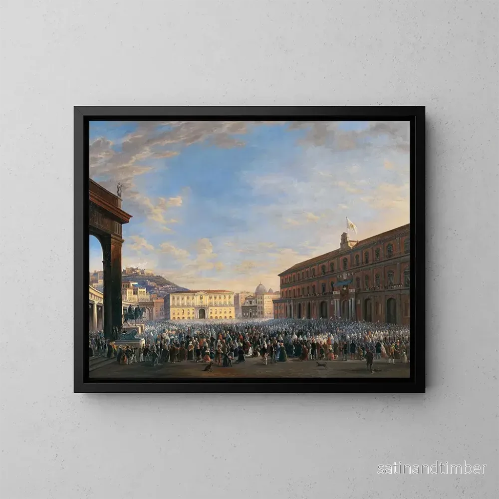 Reproduktion av målningen L’arrivée du pape Pie IX à Naples – Salvatore Fergola Reproduktion av målningen L’arrivée du pape Pie IX à Naples – Salvatore Fergola