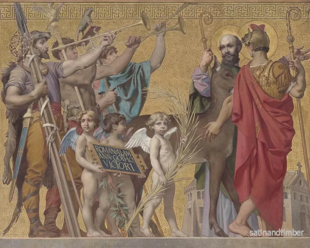 Reproduktion av målningen La Foi entraînant Clovis suivi de la reine et de ses enfants puis de divers saints et guerriers 2 - Joseph Blanc - Bild 2