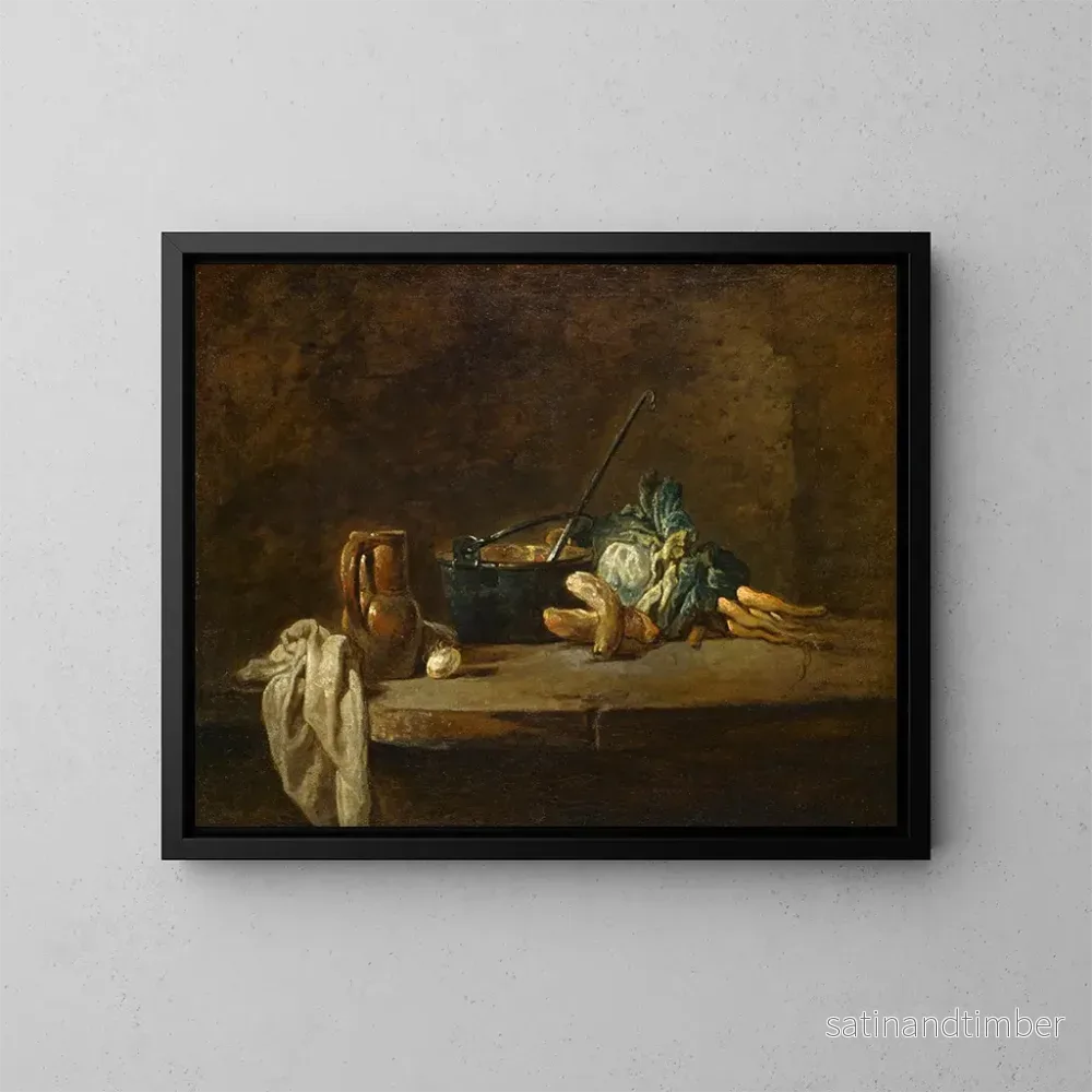 Reproduktion av målningen Grönsaker för soppan - Jean Siméon Chardin