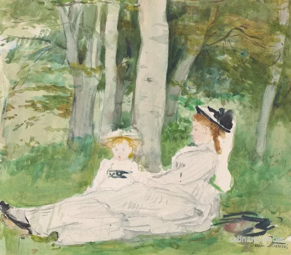 Reproduktion av målningen vid skogsbrynet, Edma och Jeanne - Berthe Morisot - Bild 2