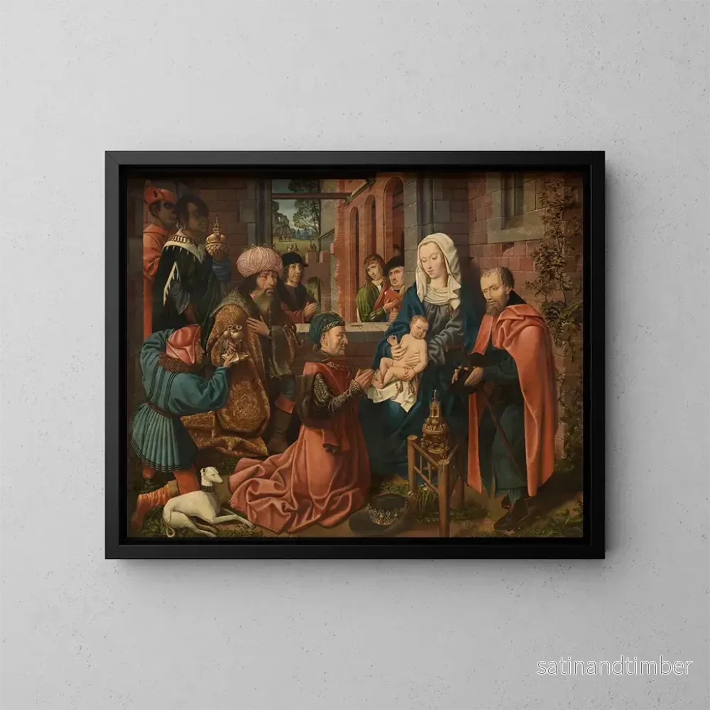 Reproduktion av målningen L'Adoration des Mages - Maître de Francfort