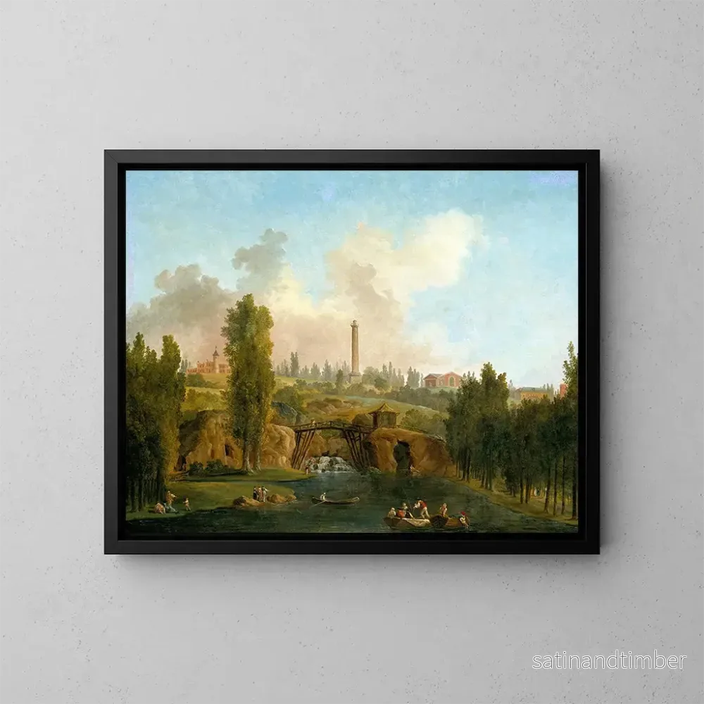 Reproduktion av målningen Vue du parc de Mrville - Hubert Robert