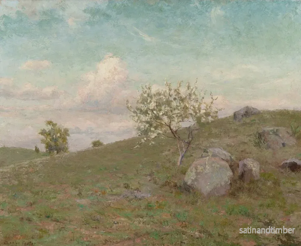 Reproduktion av målningen Landskapsmålning av kulle - Charles B Foster - Bild 2