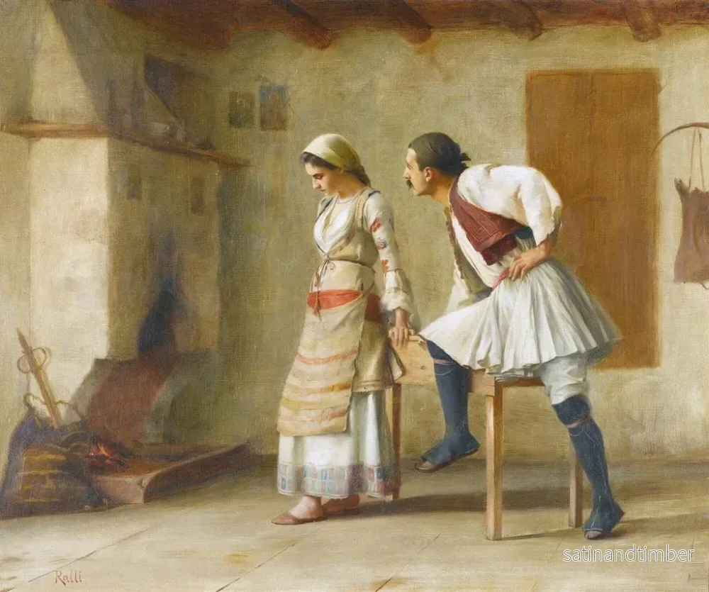 Reproduktion av målningen Flirtation - Theodoros Ralli - Bild 2