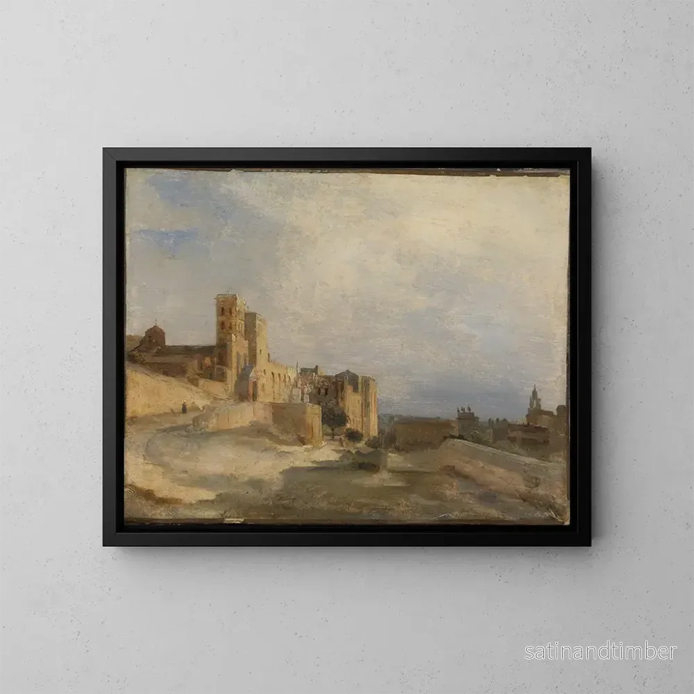 Reproduktion av målningen Le palais des Papes à Avignon - Jean-Baptiste-Camille Corot
