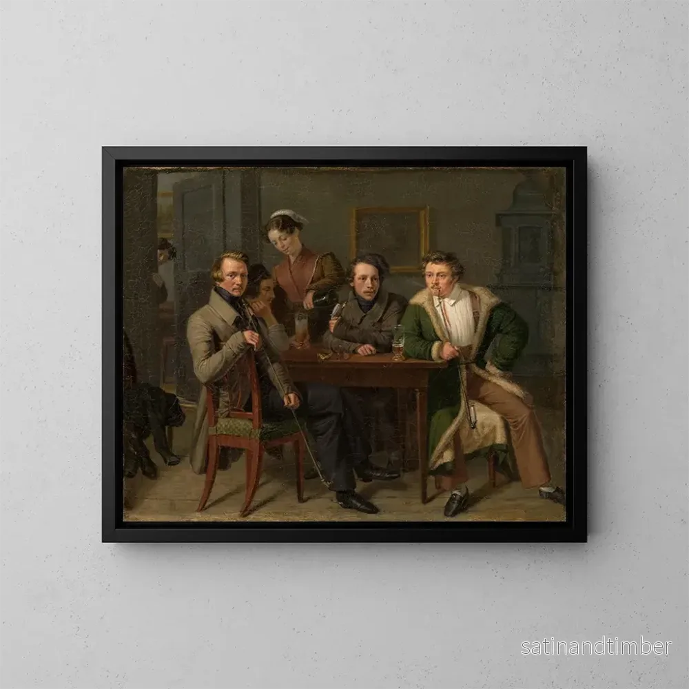Reproduktion av målningen L'architecte Friedrich Eisenlohr entouré de ses amis - Friedrich Mosbrugger