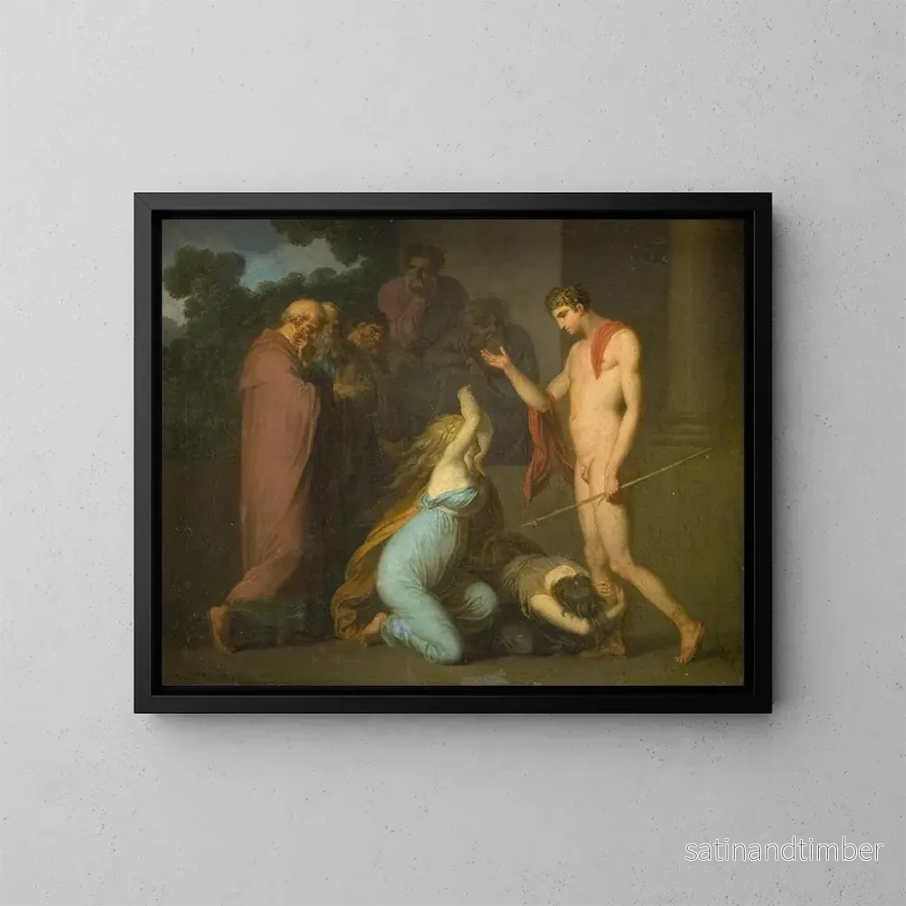 Reproduktion av målningen Ismène och Antigone vädjar till Theseus – Nicolai Abildgaard Reproduktion av målningen Ismène och Antigone vädjar till Theseus – Nicolai Abildgaard