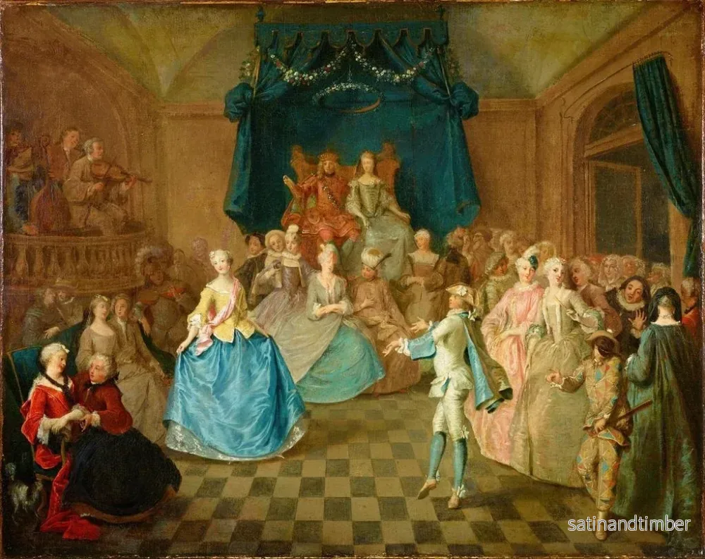 Reproduktion av målningen Danse de cour - Ecole de Gravelot - Bild 2