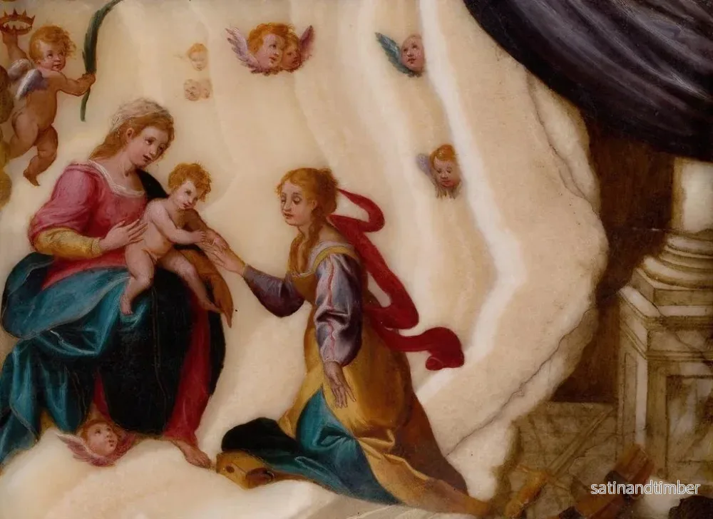 Reproduktion av målningen Le Mariage mystique de sainte Catherine - Ecole de Antonio Tempesta - Bild 2