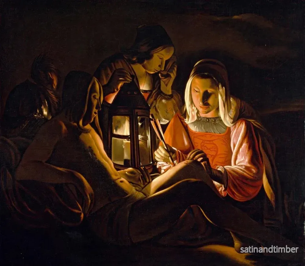 Reproduktion av målningen av Saint Sébastien som vårdas av heliga Irène - Georges de La Tour verkstad - Bild 2