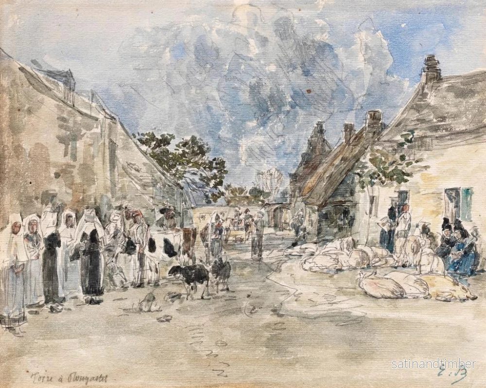 Reproduktion av målningen Foire de Plougastel - Eugène Boudin - Bild 2