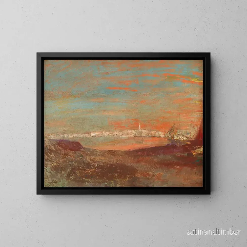 Reproduktion av målningen Landskap italienskt - Odilon Redon