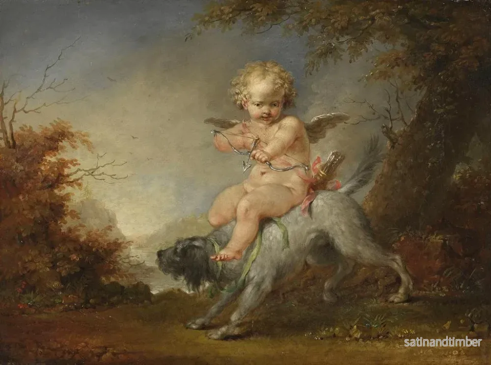 Reproduktion av målningen Cupid sur un chien - Januarius Zick - Bild 2