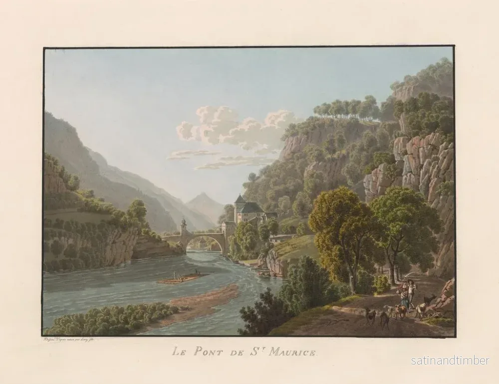 Reproduktion av målningen Le Pont de Saint-Maurice - Gabriel Lory den Yngre - Bild 2