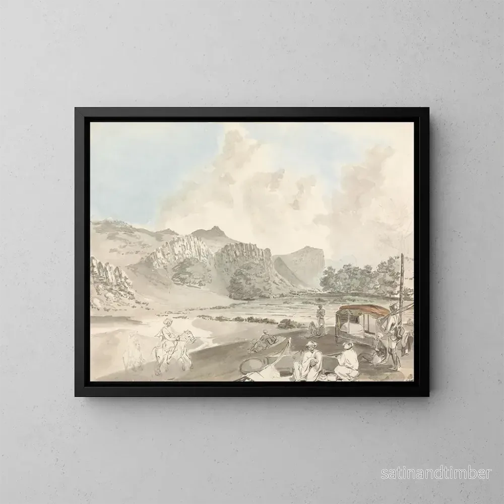 Reproduktion av målningen En Indien i mars - Samuel Davis