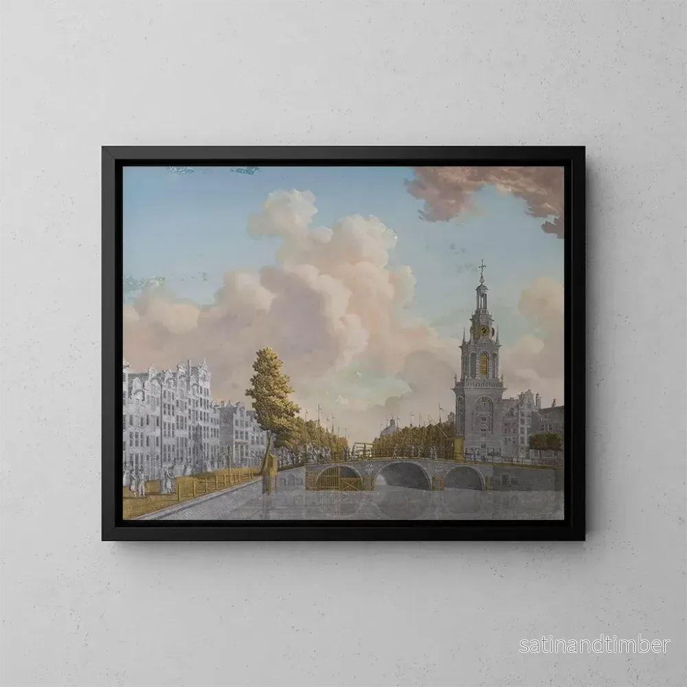 Reproduktion av målningen av utsikt över tornet kallat Jan Roodenpoortstoren och kanalen Singel i Amsterdam – Jonas Zeuner Reproduktion av målningen av utsikt över tornet kallat Jan Roodenpoortstoren och kanalen Singel i Amsterdam – Jonas Zeuner