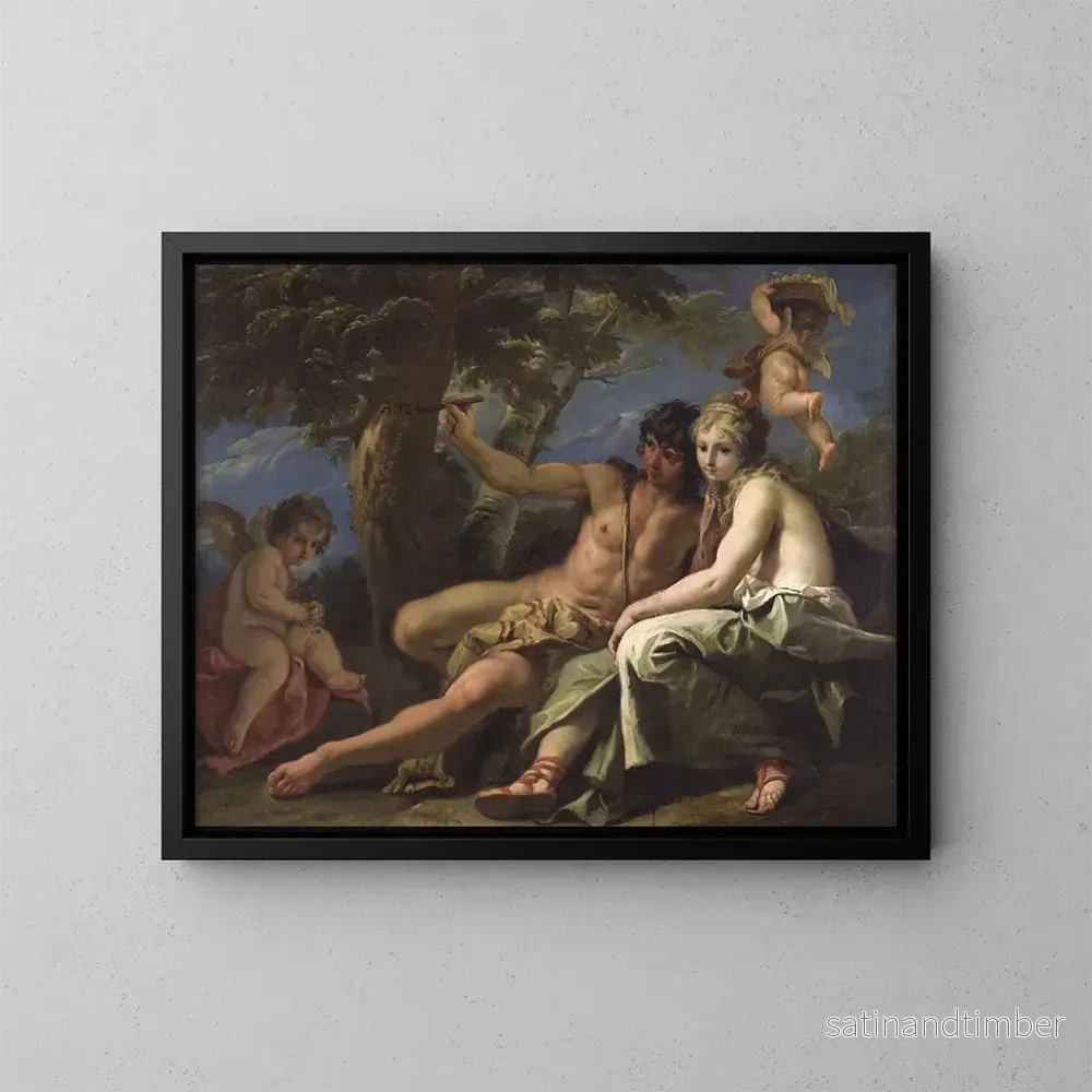 Reproduktion av målningen Angélique och Médor - Sebastiano Ricci
