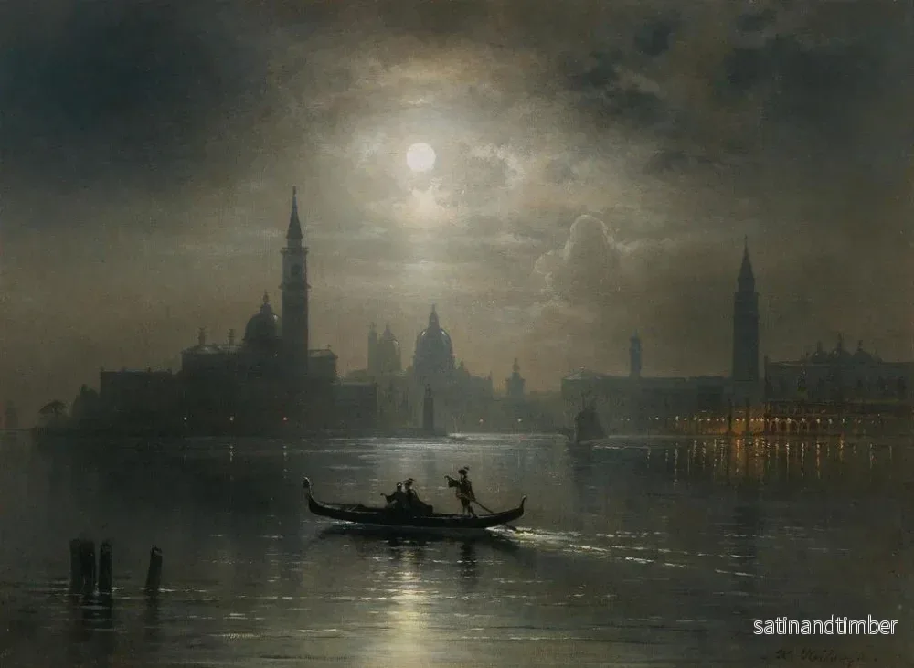 Reproduktion av målningen Vénise, fullmåne över Santa Maria della Salute - Karl Heilmayer - Bild 2