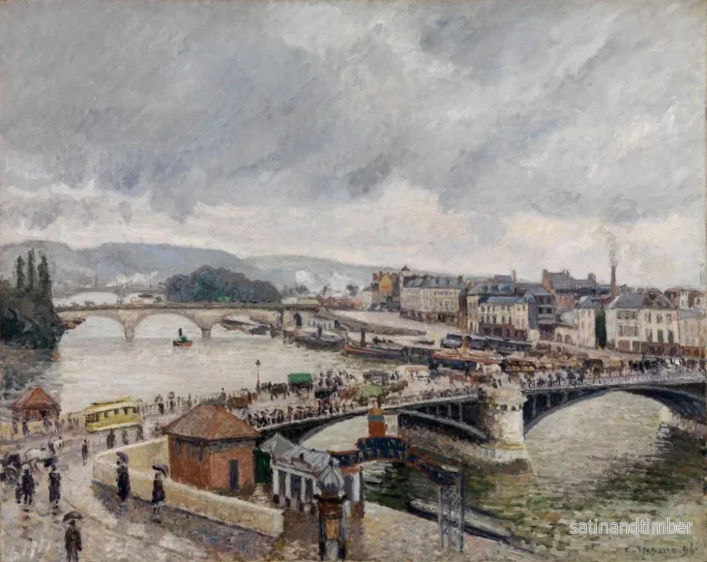 Reproduktion av målningen Vue de la grande rue à Rouen sous la pluie - Camille Pissarro - Bild 2