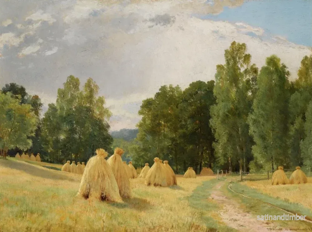 Reproduktion av målningen Meules à Préobrazhenskoe - Ivan Ivanovich Shishkin - Bild 2