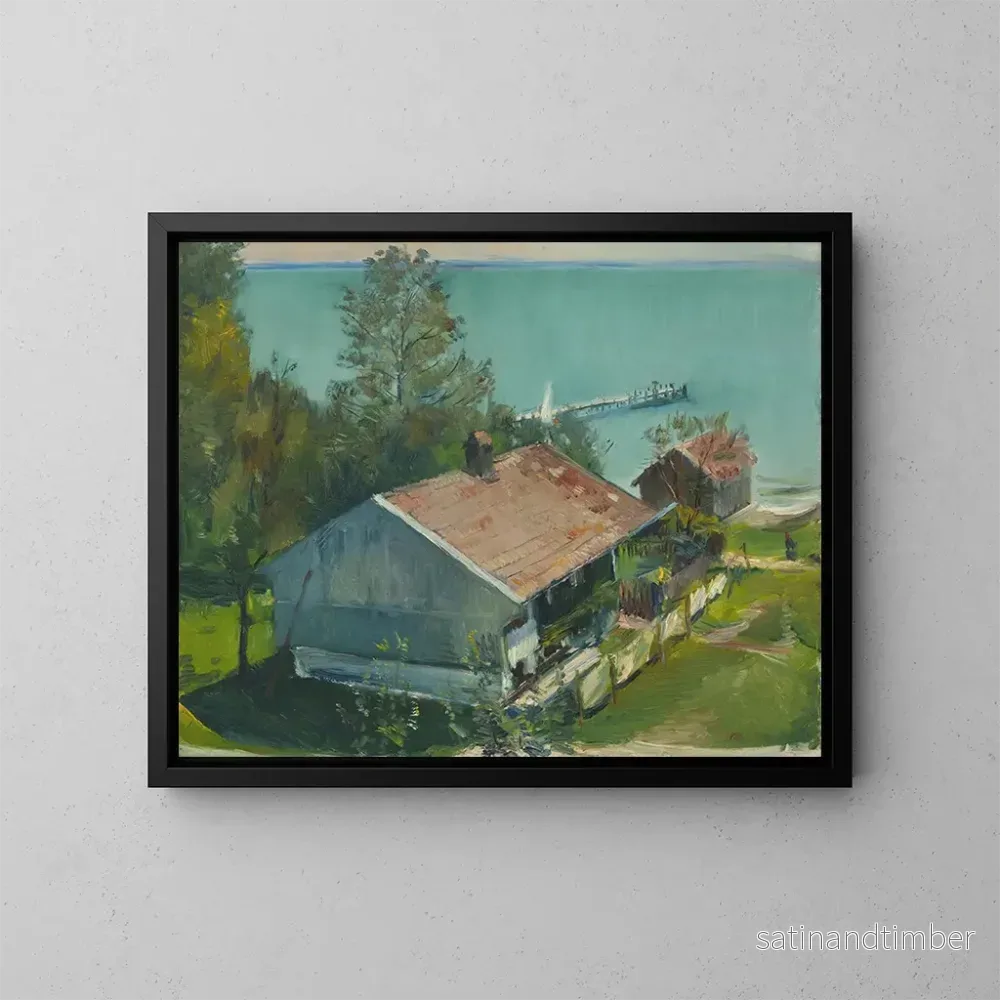 Reproduktion av målningen vid vattnet i Gstadt - Hiasl Maier-Erding