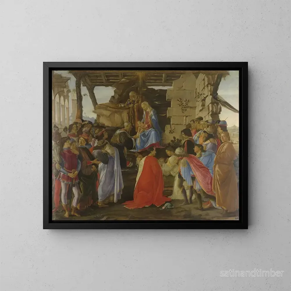 Reproduktion av målningen tillbedjan av de vise männen - Sandro Botticelli