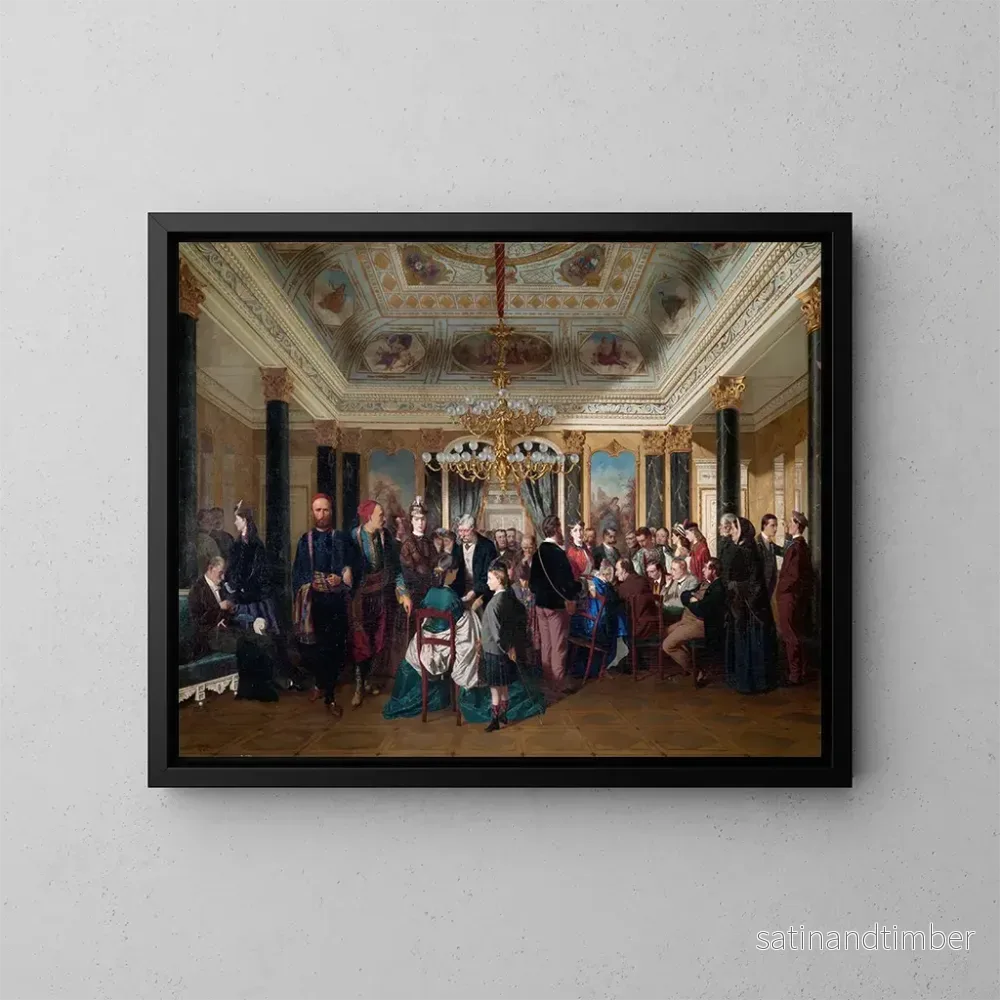 Reproduktion av målningen En lekhall i Wiesbaden - Carl d'Unker